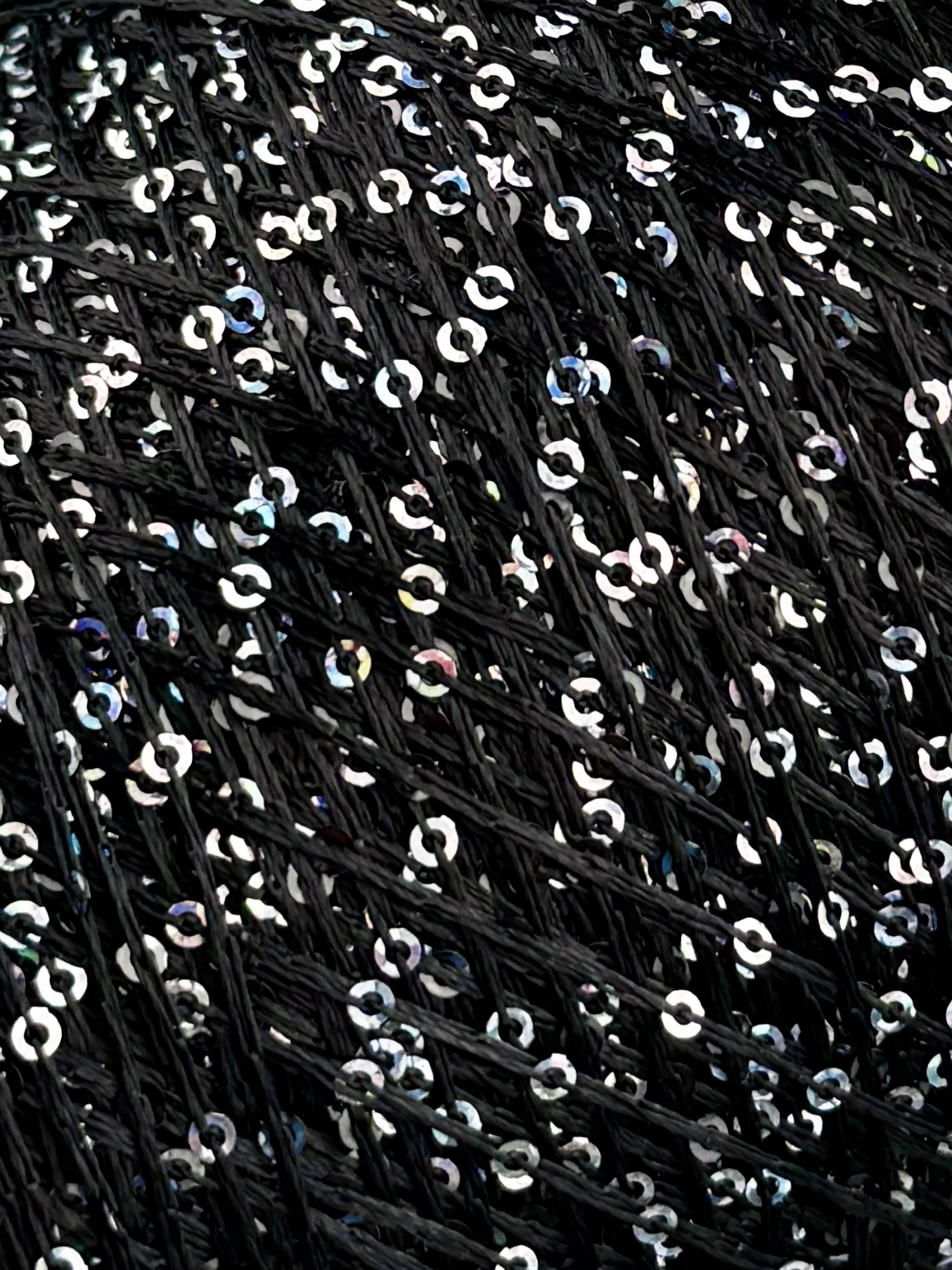 Cofil Antares Special – Dekoratives Garn mit Pailletten col. Schwarz Silber